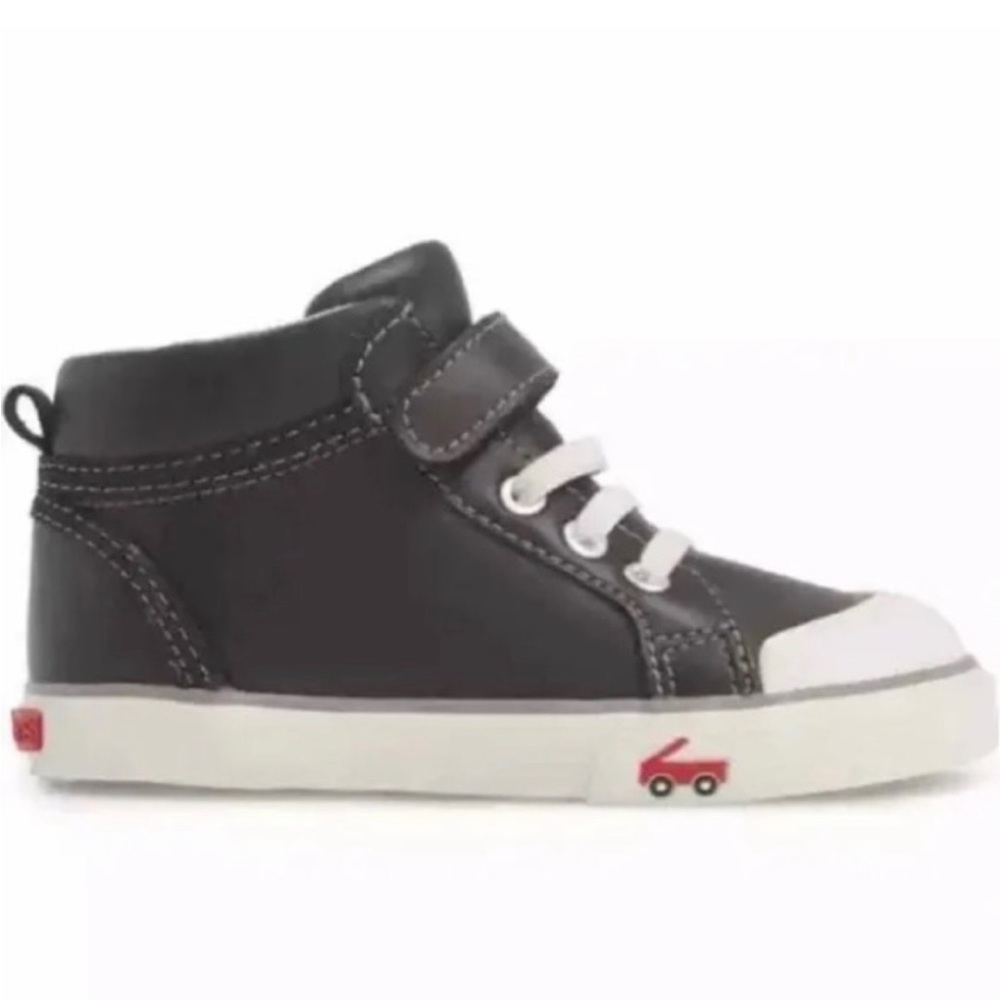 SEE KAI RUN/ Peyton Black Leather High Top Sneakers 10
